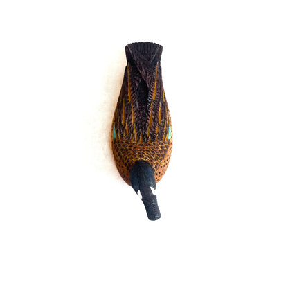 Blue-Winged Teal Bird Ivory Figurine by Inupiaq artist Ted Mayac Jr