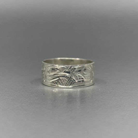 Gene Chilton Ring Silver size 12.5 Eagle Killer Whale