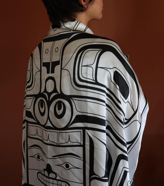 Kadusné Ursala Hudson Silk Shawl “Sister Bear Learns to Listen”
