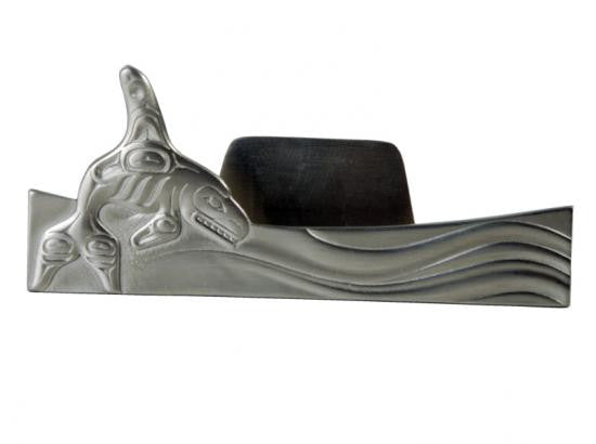 Business Card Holder- Pewter, Killer Whale