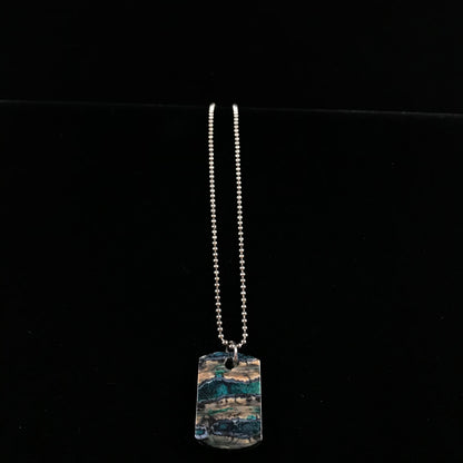 Necklace- Ivory, Dog Tags, Sm. Various Colors