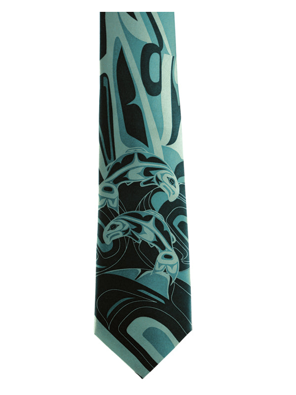 Tie - Silk, Salmon (Teal)