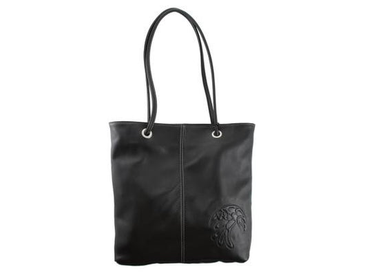 Embossed Genuine Leather Tote Bag Eagle or Raven