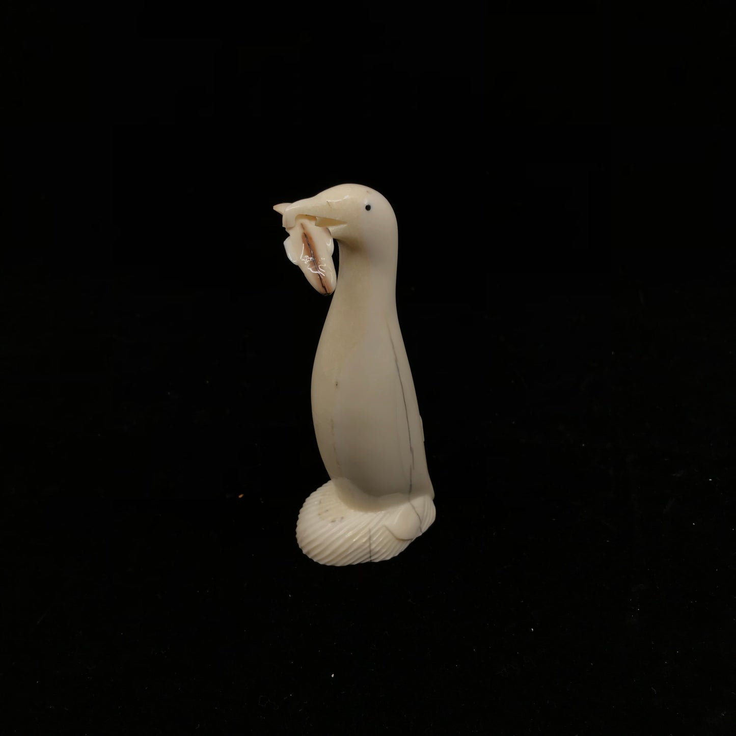 Ivory Carving- Quta; Seagull w/Fish, Baleen
