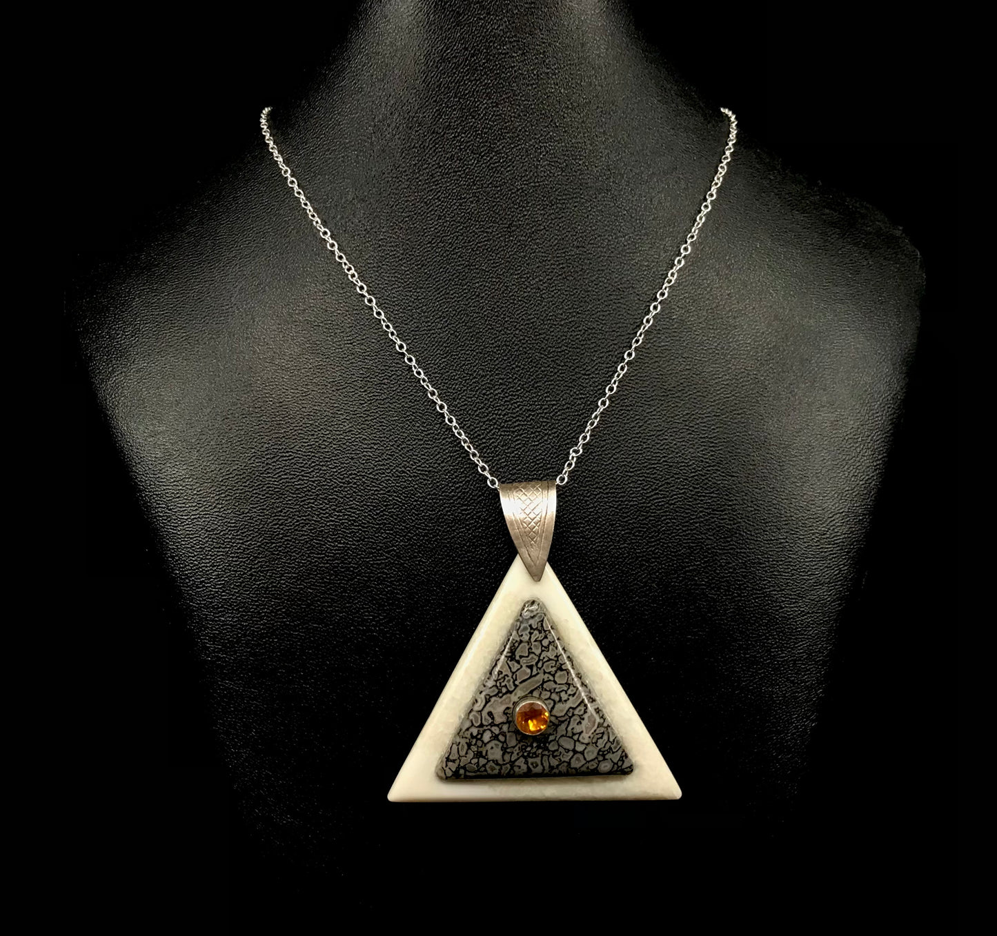 Pendant- R. Isturis; Ivory, Dino, Gemstone