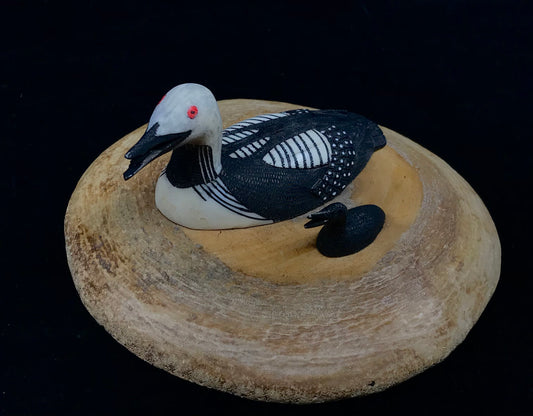 Ivory/Bone- L. Mayac: Mom & Baby, Loon, Bone Base