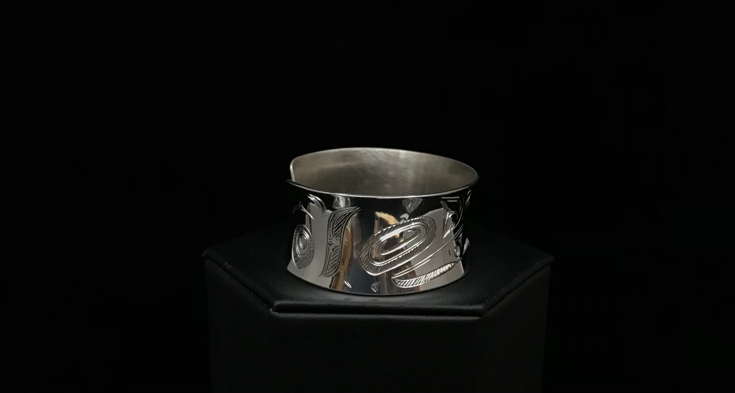 Bracelet- N. Galanin, Silver, Various Designs, 1", Concave