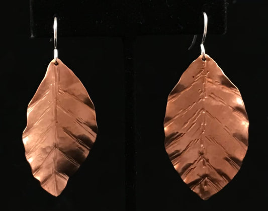 Earring- E. Rosetta; Leaf Dangles, Various Material