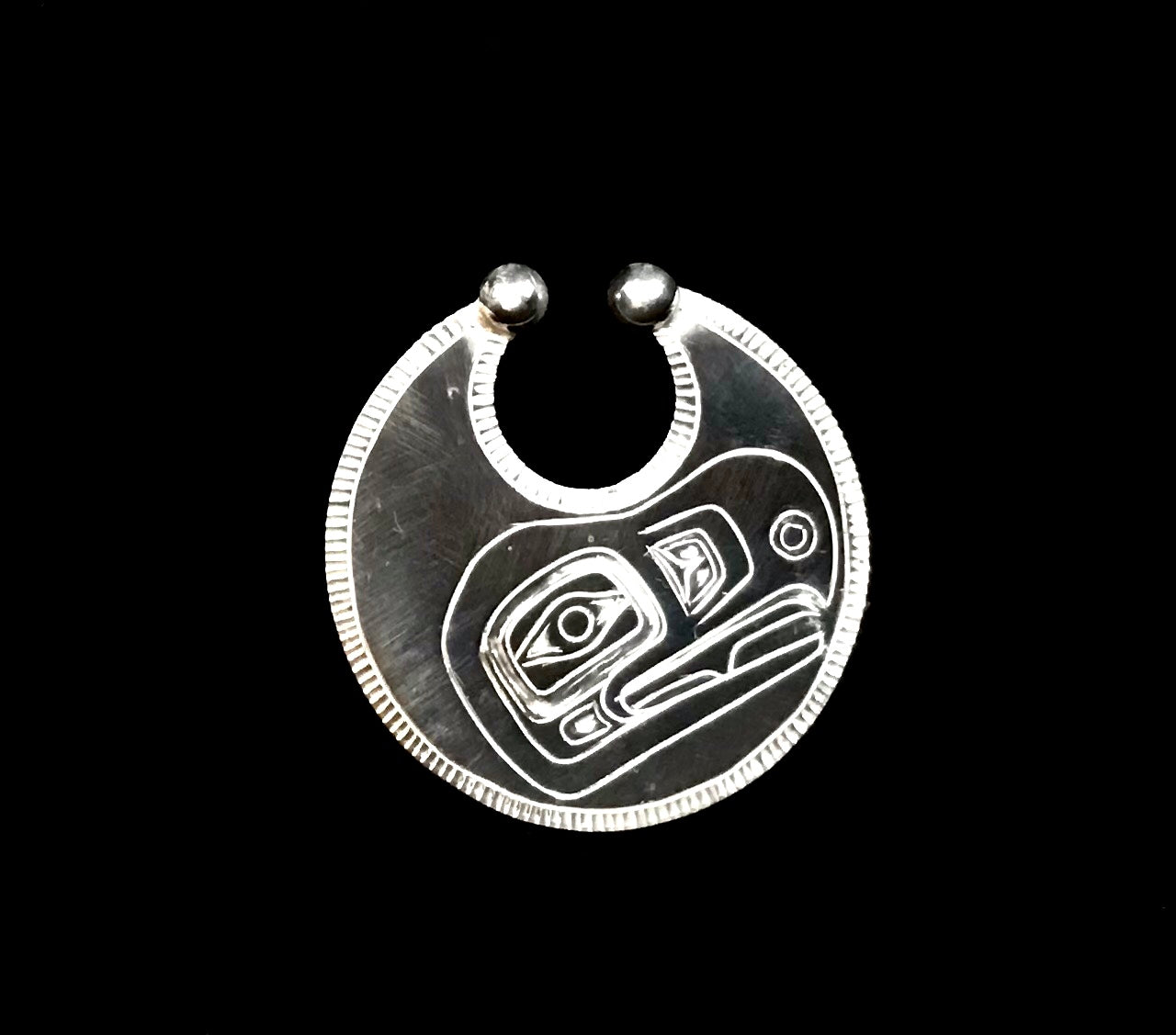 Nose Ring/ Pendant- R. Isturis, Silver & Abalone, Medium