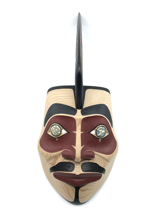 Mask- Horne; Killerwhale, Copper & Abalone Inlay, LG