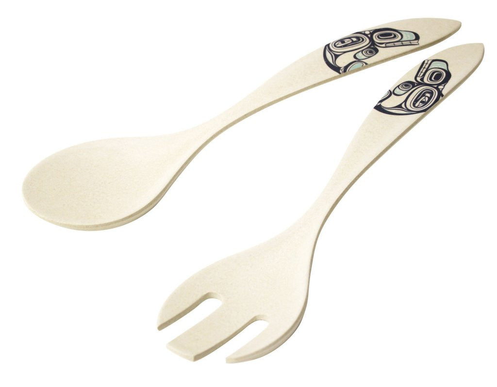 Salad Servers - Bamboo, Whale