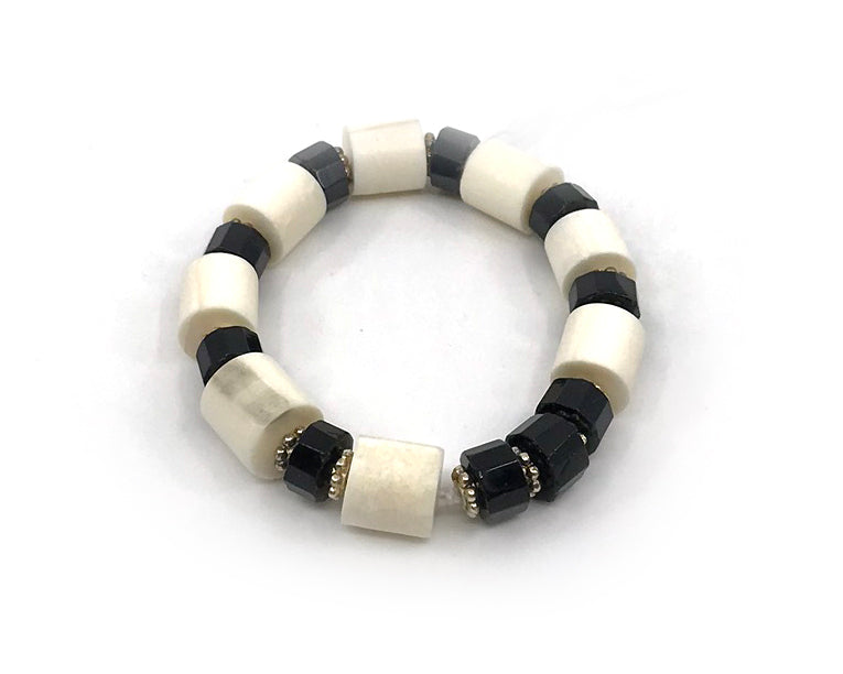 Bracelet- Batt; Ivory & Beads, Various Colors