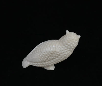 Ivory- RAY; Owl, Fossilized, Baleen, 2.5"