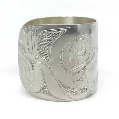 Bracelet- J. Galanin, Silver, Raven, 1-3/4"