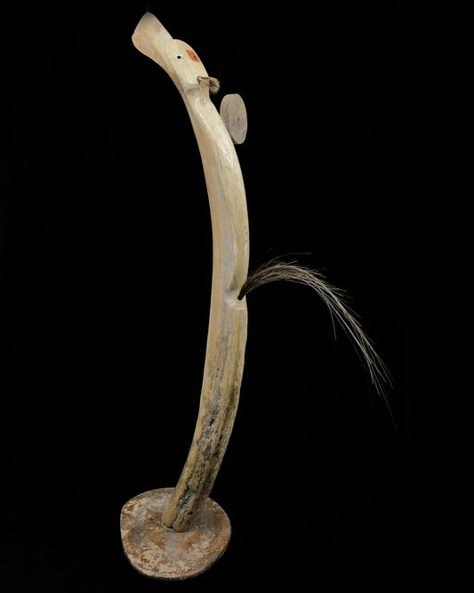 Whalebone- J. Saclamana: Shaman Drummer, Tall Curved Rib Bone