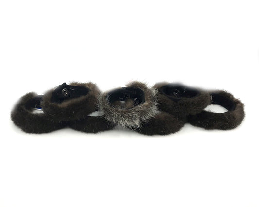 Bracelet- Gho; Sea Otter Fur & Leather w/Snap