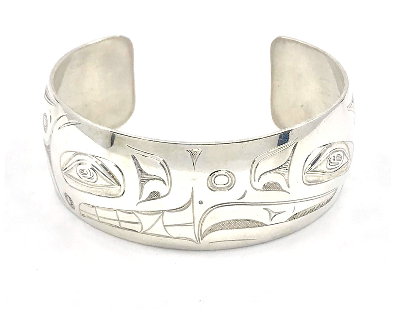 Bracelet- N. Galanin, Silver, Eagle Bear, Face to Face, 1"