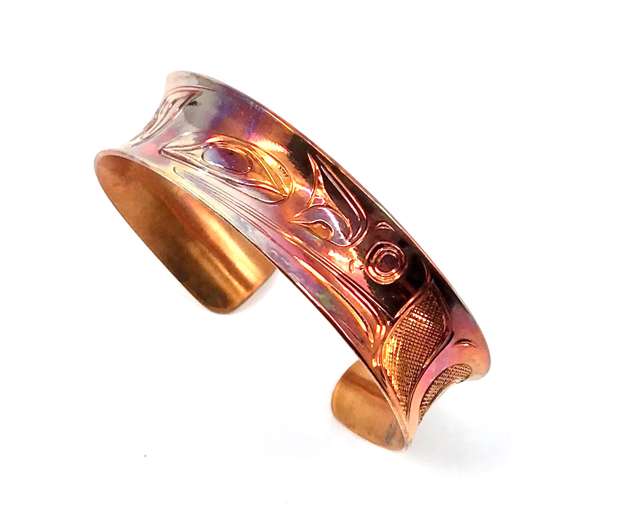 Bracelet- N. Galanin, Heat-Treated Copper, Raven, 3/4"