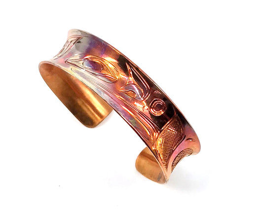 Bracelet- N. Galanin, Heat-Treated Copper, Raven, 3/4"