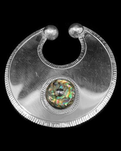 Nose Ring/ Pendant- R. Isturis, Silver & Abalone, Medium