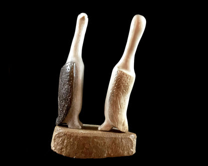 Bone- S. Oozeva, Fossilized Bone Base, Cormorants Face to Face