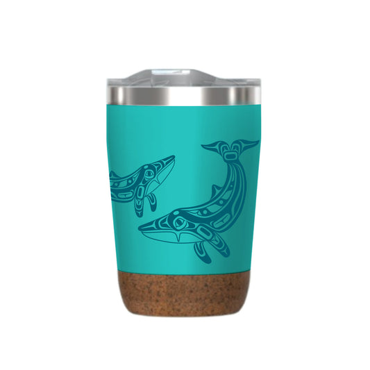 Cork Base Travel Mugs - Humpback Whale - 12 oz