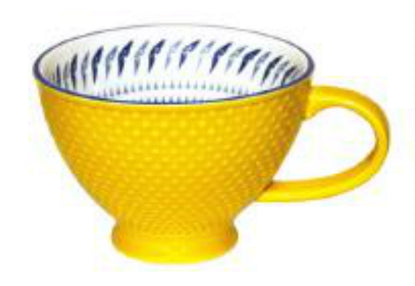 Porcelain Art Mug - Hummingbird (Yellow)