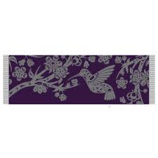 Sacred Shawl - Blossoms & Hummingbird, Purple
